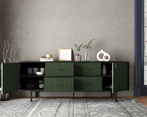 купить красивый Комод две дверки и четыре ящика "Emerson" арт EM19/green/L в интернет-магазине в Краснодаре