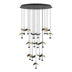 купить красивые 390341 Люстра диммируемая DRACERA, 17X2,3W (LED), 3000K, 4760lm, ?780, сталь, черный/сталь, черный, золотой в Краснодаре