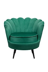 фото Низкое кресло ракушка Pearl Green V2 на черных ножках в интерьере в Краснодаре