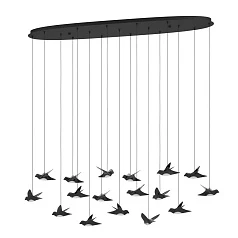 купить 390353 Люстра диммируемая PARATEBUENO, 17X3W (LED), 3000K, 6460lm, L1480, B260, H2200, сталь, черный/сталь, пластик, черный никель, сатинированный в Краснодаре