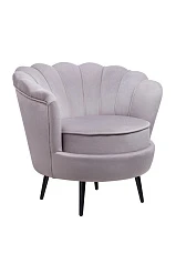 купить Низкое кресло ракушка Pearl Grey на черных ножках в Краснодаре