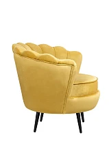 Низкое кресло ракушка Pearl Yellow на черных ножках в Краснодаре