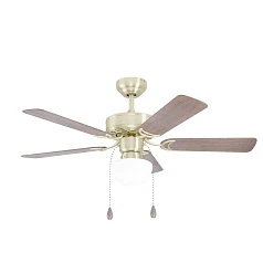 35075 Вентилятор потолочный со светильником CADIZ, 1X40W(Е27), ?1070, сталь, латунь/ стекло, белый в Краснодаре