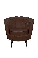 фото Низкое кресло ракушка Pearl Brown V2 на черных ножках в интерьере в Краснодаре