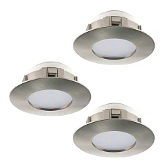 95823 Комплект светодиодных встраиваемых светильников PINEDA, 3х6W(LED), ?78, IP44, пластик, никель матовы в Краснодаре