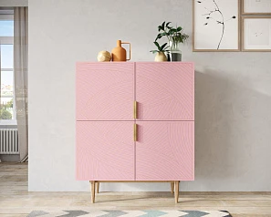 фото Большой комод с четырьмя дверками "Line" LN03/GR1/pink в интерьере в Краснодаре