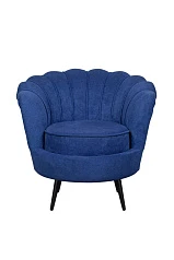 купить красивое Низкое кресло ракушка Pearl синий на черных ножках в Краснодаре