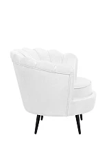 Низкое кресло ракушка Pearl White на черных ножках в интернет-магазине в Краснодаре