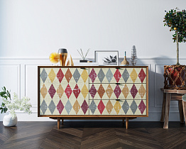 Комод "Бруни (Bruni) принт" с ящиками и дверкой арт BR-02P