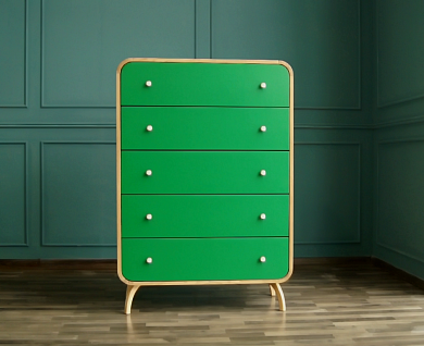 Комод "Ellipse" с пятью ящиками зеленые фасады арт EL20/1