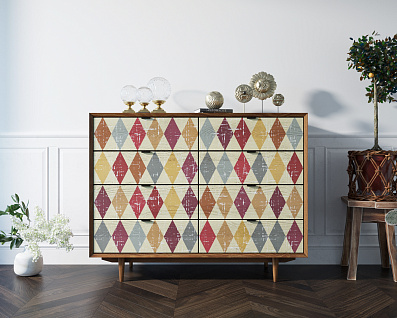 Комод "Bruni print" на восемь ящиков арт BR06P