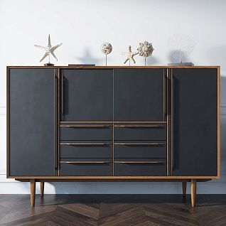 Большой комод "Bruni Black" арт BR09Black