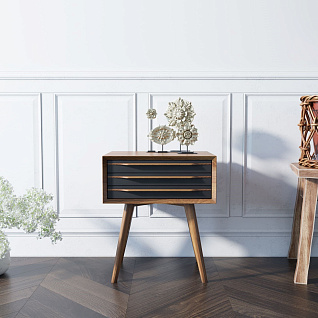 Тумба для прихожей "Bruni Black" с тремя ящиками