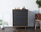 Комод "Бруни (Bruni) блэк" на четыре ящика арт BR08Black №0